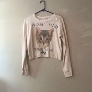 Cropped long sleeve top